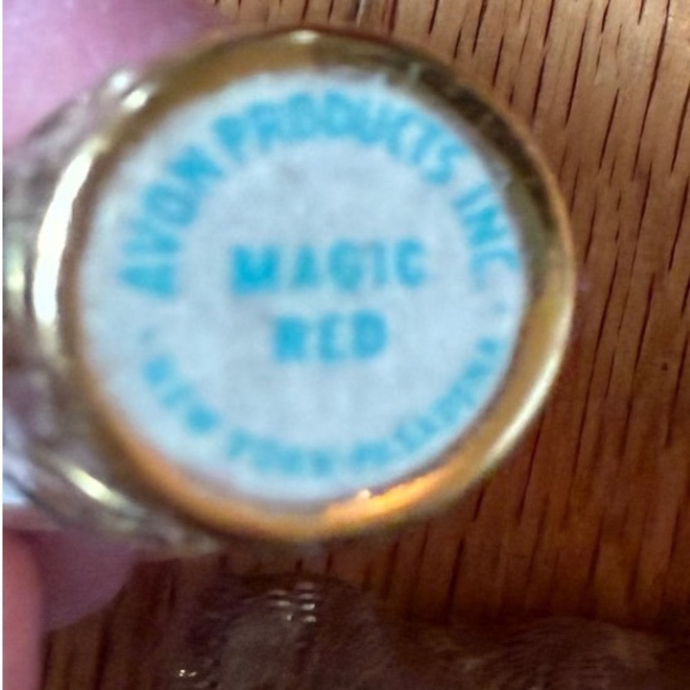 Vtg 40s Avon Magic Red Lipstick Gold Filigree Tube with Pouch and Glass Vial - Picture 4 of 4
